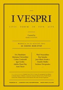I Vespri locandina - Modica 21 - 25 agosto 2012
