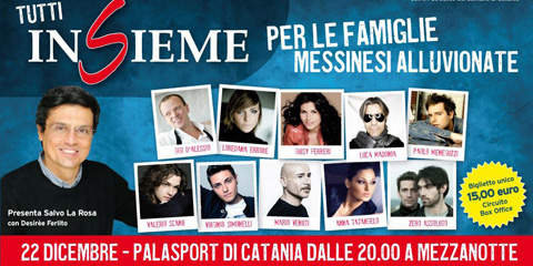 Tutti insieme, concerto di solidarietà a Catania per gli alluvionati di Messina